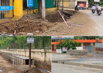 बाप्पांच्या वाटेत खड्ड्यांचे विघ्न; धाराशिवचे बेफिकीर प्रशासन कोणत्या अपघाताची वाट पाहतंय ?  _  वर्षभर कामे सुरू; तरीही प्रमुख मार्ग अर्धवटच, नालीच्या खड्ड्यांचे मंडळांसमोर संकट