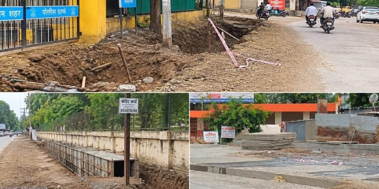 बाप्पांच्या वाटेत खड्ड्यांचे विघ्न; धाराशिवचे बेफिकीर प्रशासन कोणत्या अपघाताची वाट पाहतंय ?  _  वर्षभर कामे सुरू; तरीही प्रमुख मार्ग अर्धवटच, नालीच्या खड्ड्यांचे मंडळांसमोर संकट